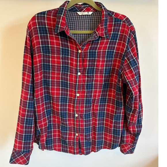 Riders by Lee Womens XL Plaid Button Down Long Sleeve Shirt Red Blue - Picture 1 of 4
